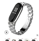 Mijobs Replacement Strap Metal Screwless Stainless Steel Wristband for Mi Band 3