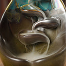 Backflow Incense Burner Ceramic Retro Censer Holder Home Decoration 11x19.5cm