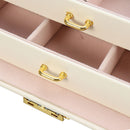 Lockable Velvet Jewelry Display Box Necklace Earing Storage Case Polyurethane Organizer