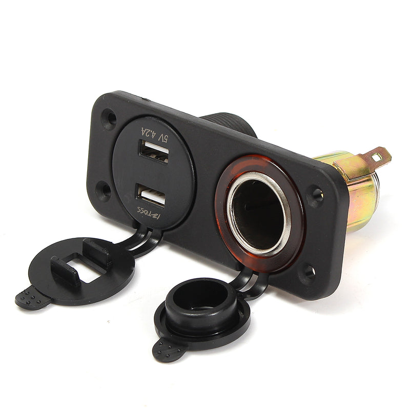 DC 12-24V Car Charger 2 USB Port + LED Volt Meterr + Car