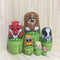 6Pcs/Set Wooden Animals Hand Painted Russian Nesting Dolls Matryoshka Dolls Toys Home Decorations