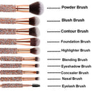 10Pcs/Set Diamond Makeup Brushes Kit Women Make Up Tool Blending Contour Fo