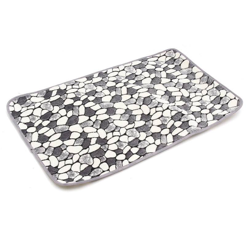 3Pcs Stone Pattern Washable Anti-Slip Soft Bathroom Pedestal Rug Toilet Lid Cover Bathroom Floor Mat Set