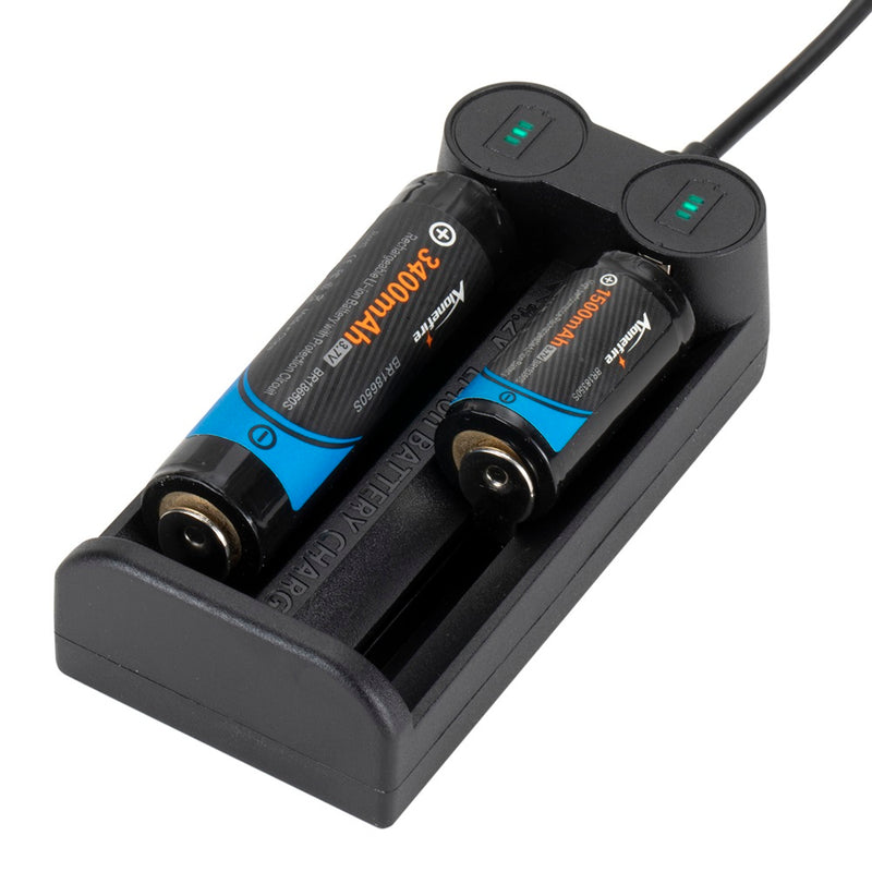 Alonefire C2 3.7V 2 Slot Battery Charger Universal Smart Chargering for Rechargeable Batteries Li-ion 18650 26650 14500