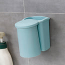 Blue Magnetic Bathroom Set Suction Cup Toothbrush Holder with Wash Cup Hang