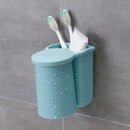 Blue Magnetic Bathroom Set Suction Cup Toothbrush Holder with Wash Cup Hang