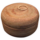Autumn Rattan Weave Fruit Basket Round Organizers Box Dried Fruit Candy Sna