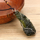 Melting Moldavite Quartz Pendant Crystals Gemstone Necklace Specimen Healing 20g