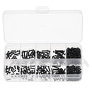 Suleve M2CH4 480Pcs M2 Hex Socket Button&Flat Head Screw Carbon Steel Bolt Nut Assortment