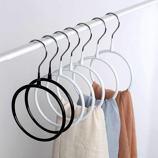 2 Color 2Pc Antiskid Anti Rust Circular Scarf Rack cloth hanger Holders Hooks