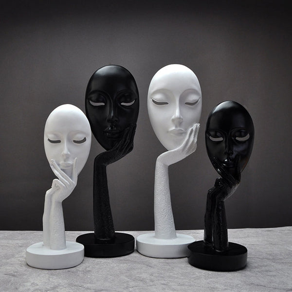 Nordic Style Simple Creative Household Decorations Resin Portrait Mask Crafts Tabletop Decoration Mo