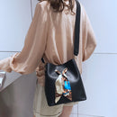 Women'S Scarf Bucket Bag Pu Leather Messenger Bag Ladies Single Shoulder Mo Q1B3