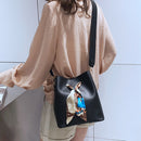 Women'S Scarf Bucket Bag Pu Leather Messenger Bag Ladies Single Shoulder Mo