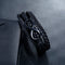 Stainless Steel Buckle Leather Alloy Black Plated 8 Word Imitation Leather Bracelet