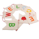 1Pc Burlap Party Banner Welcome Back Banner with Color Letter Printed - Fir