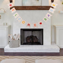 1Pc Burlap Party Banner Welcome Back Banner with Color Letter Printed - Fir