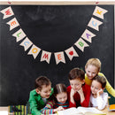1Pc Burlap Party Banner Welcome Back Banner with Color Letter Printed - Fir