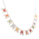 1Pc Burlap Party Banner Welcome Back Banner with Color Letter Printed - Fir