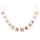 1Pc Burlap Party Banner Welcome Back Banner with Color Letter Printed - Fir