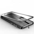 Luphie Metal Bumper+9H Transparent Tempered Glass Shell Protective Case For Samsung Galaxy S9 Plus
