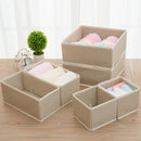 6Pcs Khaki New Non-Woven Storage Container Drawer Divider with Lid Wardrobe