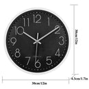 12In Non-Ticking Wall Clock, Silent Battery Operated Wall Clock with Plasti