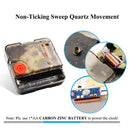 12In Non-Ticking Wall Clock, Silent Battery Operated Wall Clock with Plasti