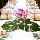 12Pcs/Lot Artificial Palm Leaves Tropical Hawaiian Party Jungle Beach Theme