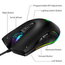 2X(Ergonomic Usb Cable Wired Mouse 800-3200 Dpi Wired with 7 Buttons Rgb Ba