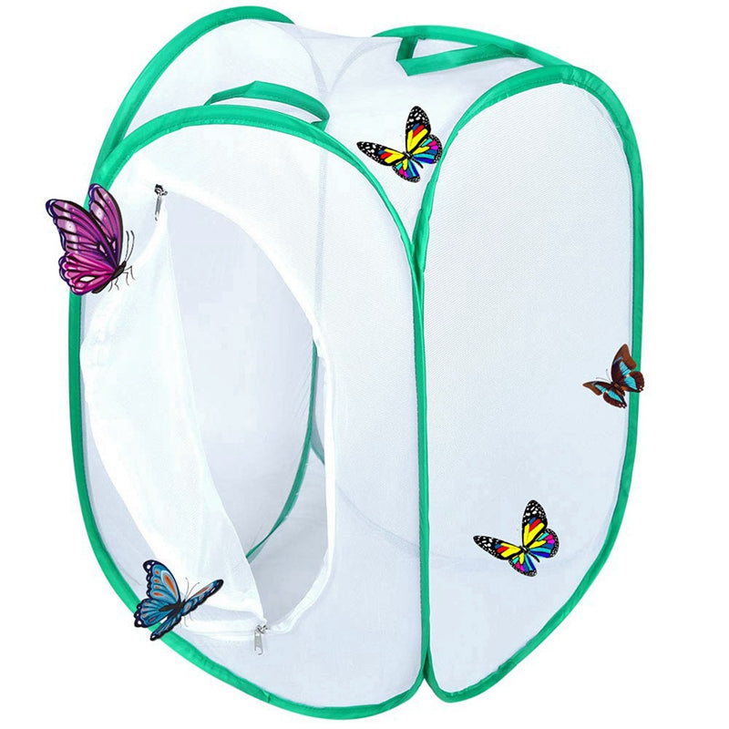 Collapsible Butterfly Habitat Cage Net Terrarium Pop-Up Open - 23.6 Inches
