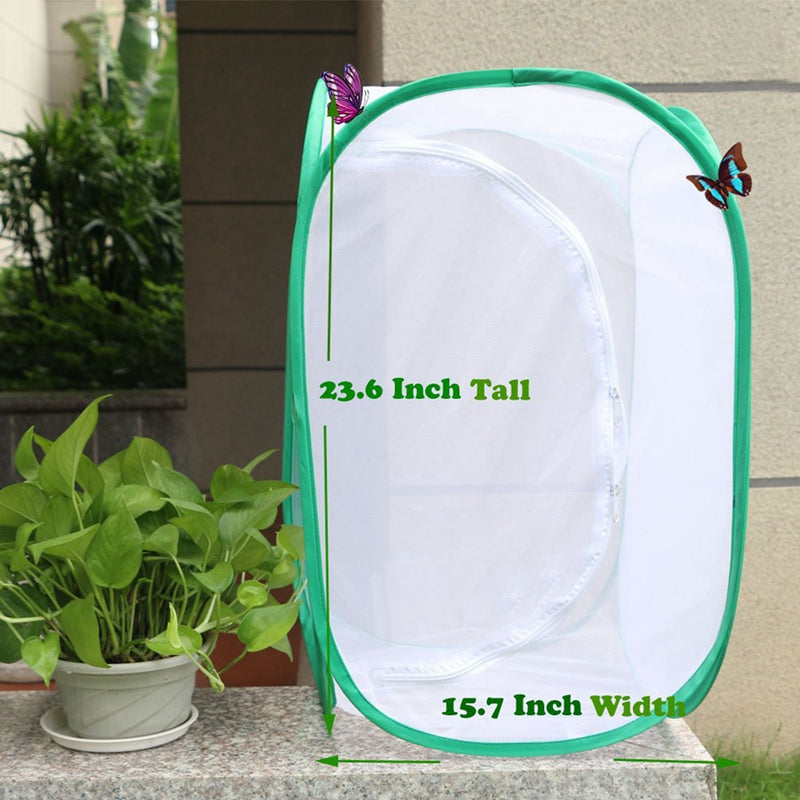 Collapsible Butterfly Habitat Cage Net Terrarium Pop-Up Open - 23.6 Inches