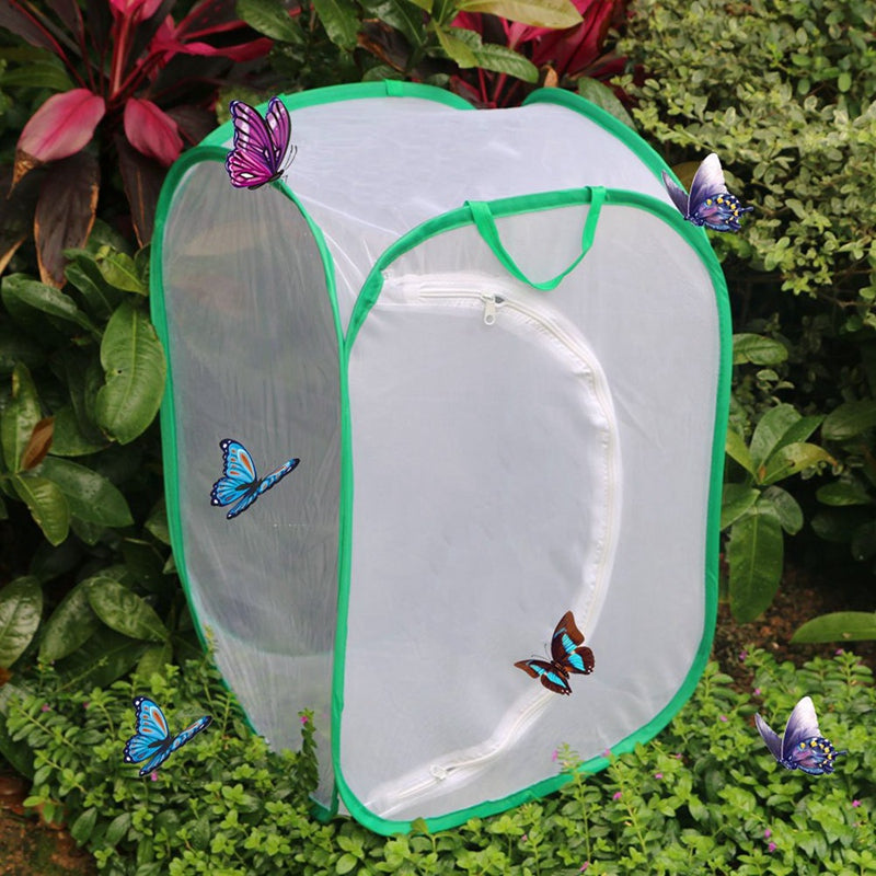 Collapsible Butterfly Habitat Cage Net Terrarium Pop-Up Open - 23.6 Inches