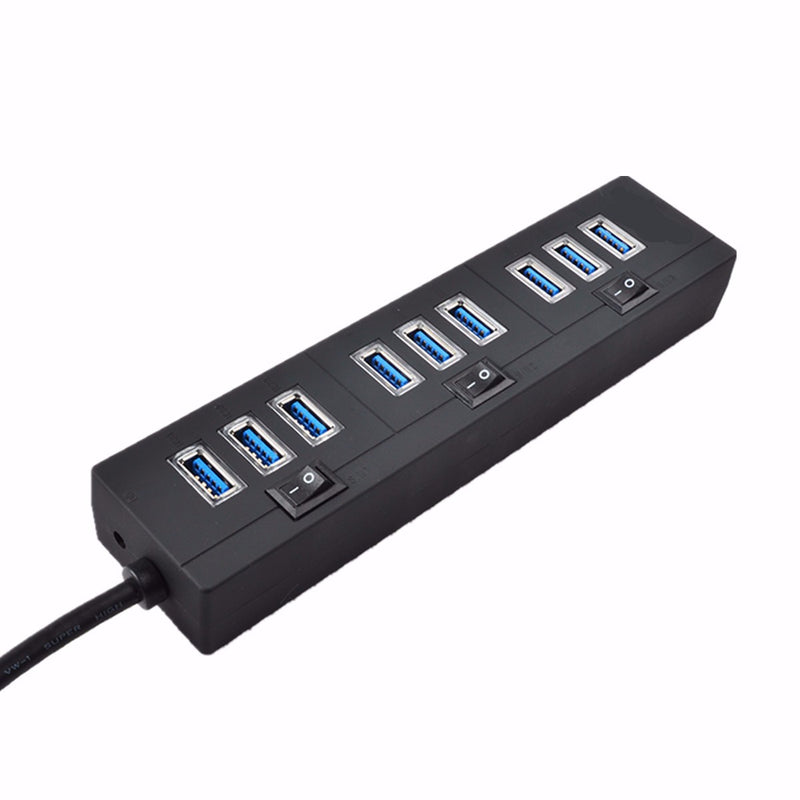 ELE 10 Port USB 3.0 USB HUB Data Hub with Power Adapter Powered High Speed Splitter Extender AC Adapter w/ Cable