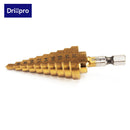 Drillpro DB-S2 4-22MM Hex Titanium Step Cone Drill Bit Hole Cutter HSS 4241