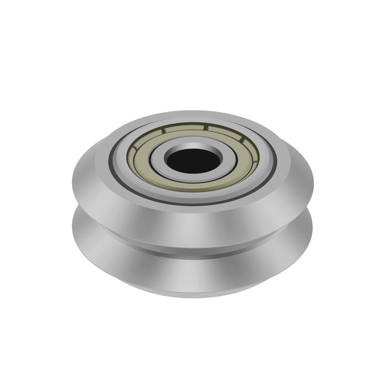 TWO TREES 10pcs Transparent Stainless Steel V-Slot Pulley Wheel with 625zz Double Bearing for V-slot 3D Printer