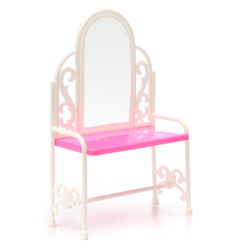 Lovely Dressing Table Chair Set for Barbies Dolls Dollhouse Bedroom Furniture Toys