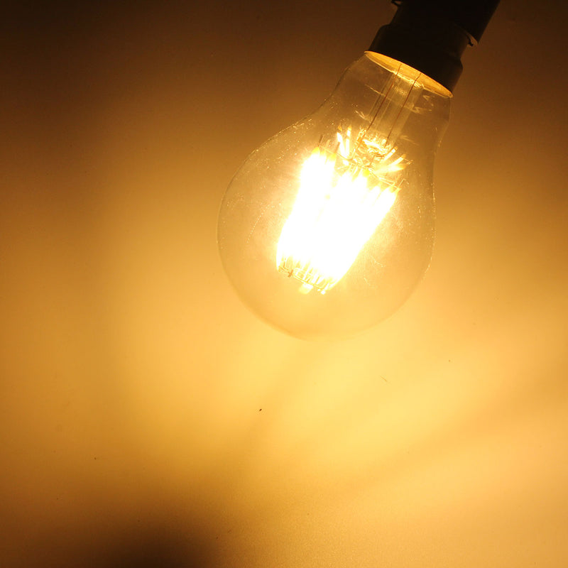 Dimmable A60 B22 8W Pure White Warm White COB Glass Material Retro Light Lamp Bulb AC220V