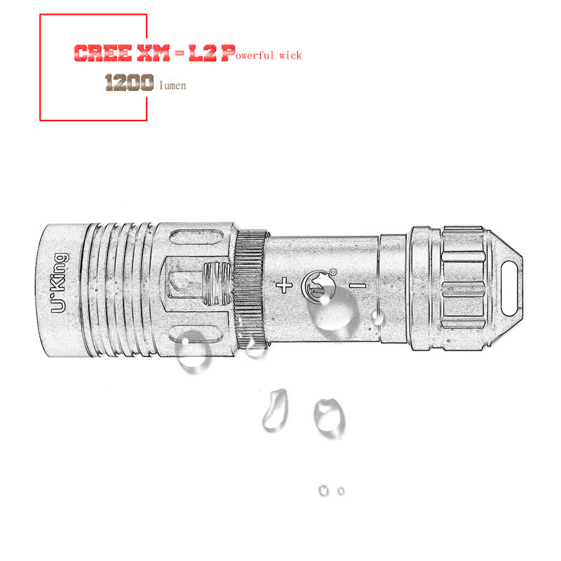 U King ZQ-X960 L2 1200LM Stepless Dimming Diving LED Flashlight