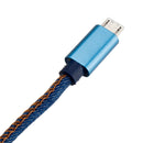 2M 2.4A Micro USB Fast Charging Denim Braided Data Cable For Smartphone Tablet