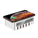 Bakeey 100W PD QC3.0 Multi-Port LCD Digital Display Fast Charging Wireless USB Charger Adapter For iPhone 8Plus 11 Pro Huawei P30 Pro Mate 30 5G Xiaomi Mi9 9Pro 5G