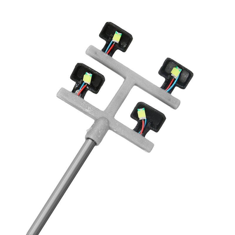 10Pcs/Set 1: 100 Model Railroad Train LED Street Light HO Scale Lamps Post 3 Heads Street Light