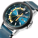 CURREN 8307 Calendar Unique Design Men Wrist Watch Genuine Leather Quartz Watch