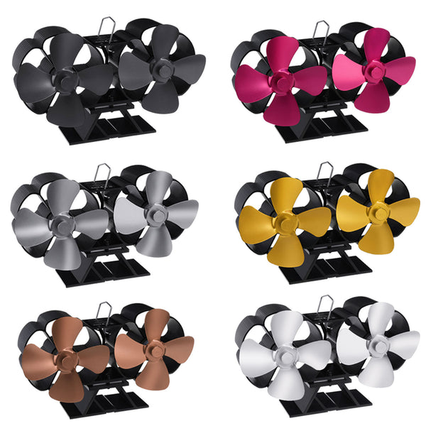 8 Blades Standing Type Stove Fan Low Noise Heat Powered Heater Wood Log Burner Fireplace Heat Cycling No Electricity