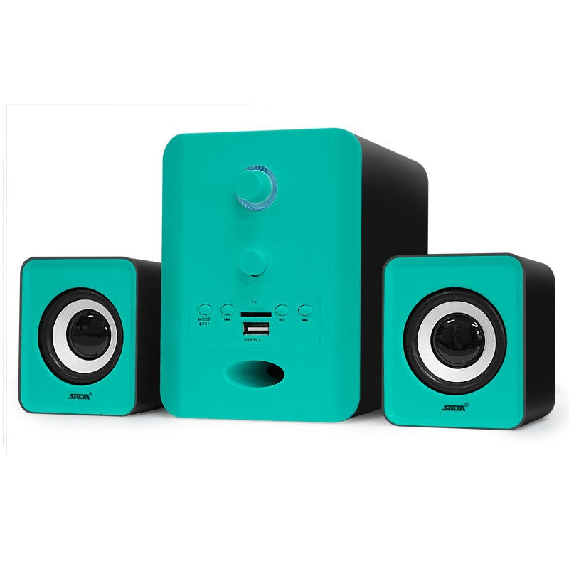 SADA D-223 Mini 3D Surround Bluetooth USB 2.1 TF FM  Combination Bass Subwoofe Computer Speaker for Laptop PC Phone