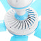 Portable 5 Blades Mini Ceiling Fan W/ Remote Control Hanging Summer Cooler Gift