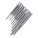 Drillpro 10pcs M1-M3.5mm HSS6542 Screw Tap Straight Flute Taper and Plug Metric Screw Tap