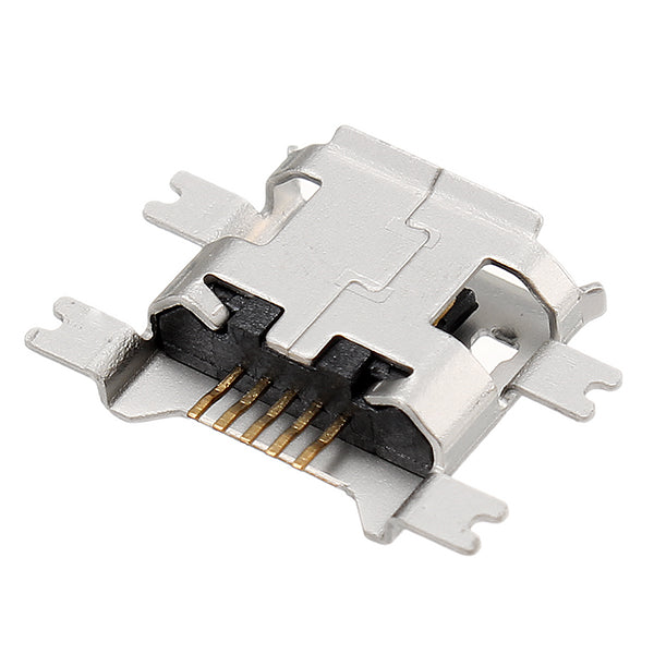50pcs Micro Usb Microphone Female Socket 5P Gold Plated 1.27mm Sink Board 5 Pin 4 Feet Patch