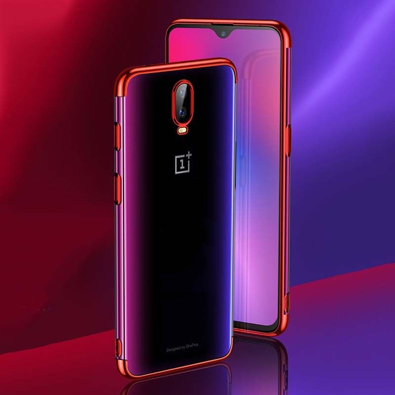Bakeey Plating Transparent Shockproof Soft TPU Back Cover Protective Case for OnePlus 7