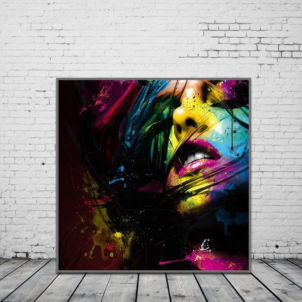 Miico Hand Painted Oil Paintings Abstract Colorful Girl Wall Art For Home Decoration Painting