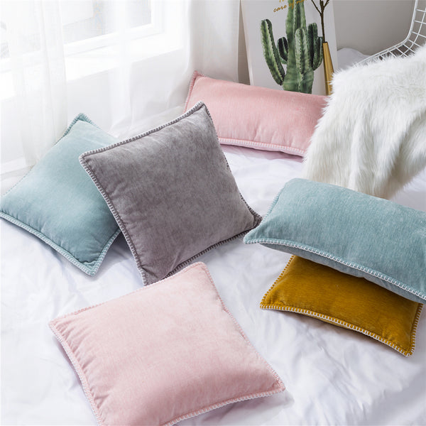 Chenille Throw Pillow Case Cushion Cover Seat Sofa Case Home Bedroom Decor 45 x 45cm